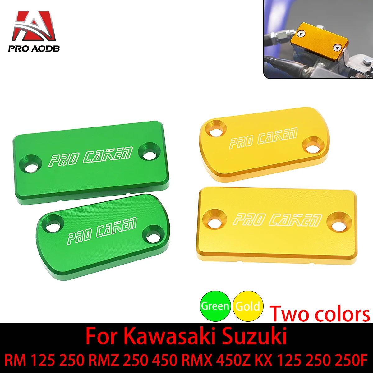 

CNC Motorcycles Front Rear Brake Clutch Reservoir Cover For Kawasaki Suzuki RM 125 250 RMZ 250 450 RMX 450Z KX 125 250 250F Etc