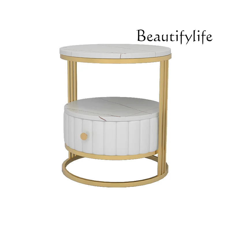 

Nordic double rock slab bedside table ins wind round with drawer storage cabinet
