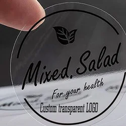 DIY 3-20CM 100 pieces/batch personalized transparent material wedding stickers baptism birthday party company logo