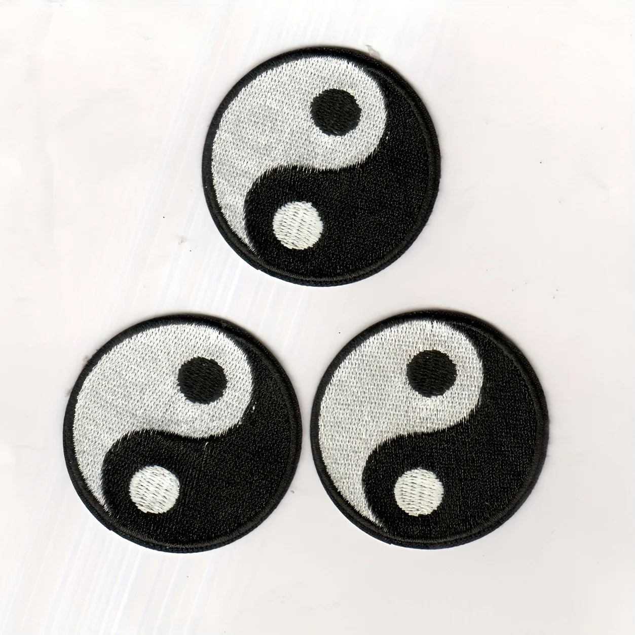 4pcs Yin Yang Embroidery Patches Black White Tai Chi Symbol Iron On Badges For Jacket Jeans Backpack Hat Clothes Repair DIY view 5
