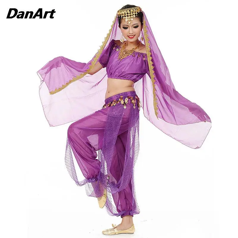 

3PCS Belly Dance Costumes Set For Women Noble India Arabian Sari Clothes Performance Dancewear Festival CostumesTraining Outfit