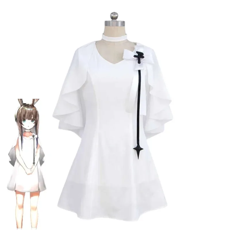 

COSda@Anime Game Arknights Amiyae Cosplay Costume Childhood White Dress Cloak Wig Ears Woman Cute Christmas Birthday Party SuitC