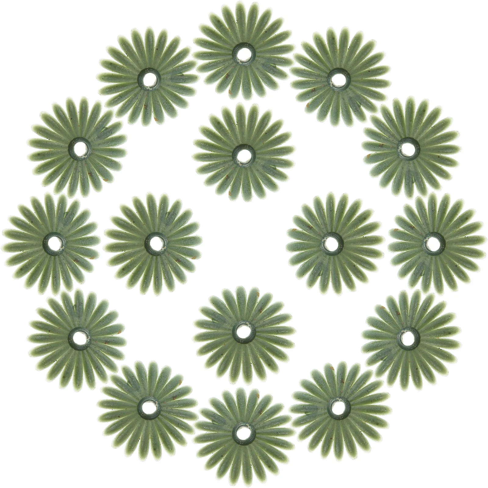 100Pcs Artificial Flower Calyx Green Plastic Sepals Caps Stable Flat Bottom Flower Base Stem Holder for Bouquet Repair