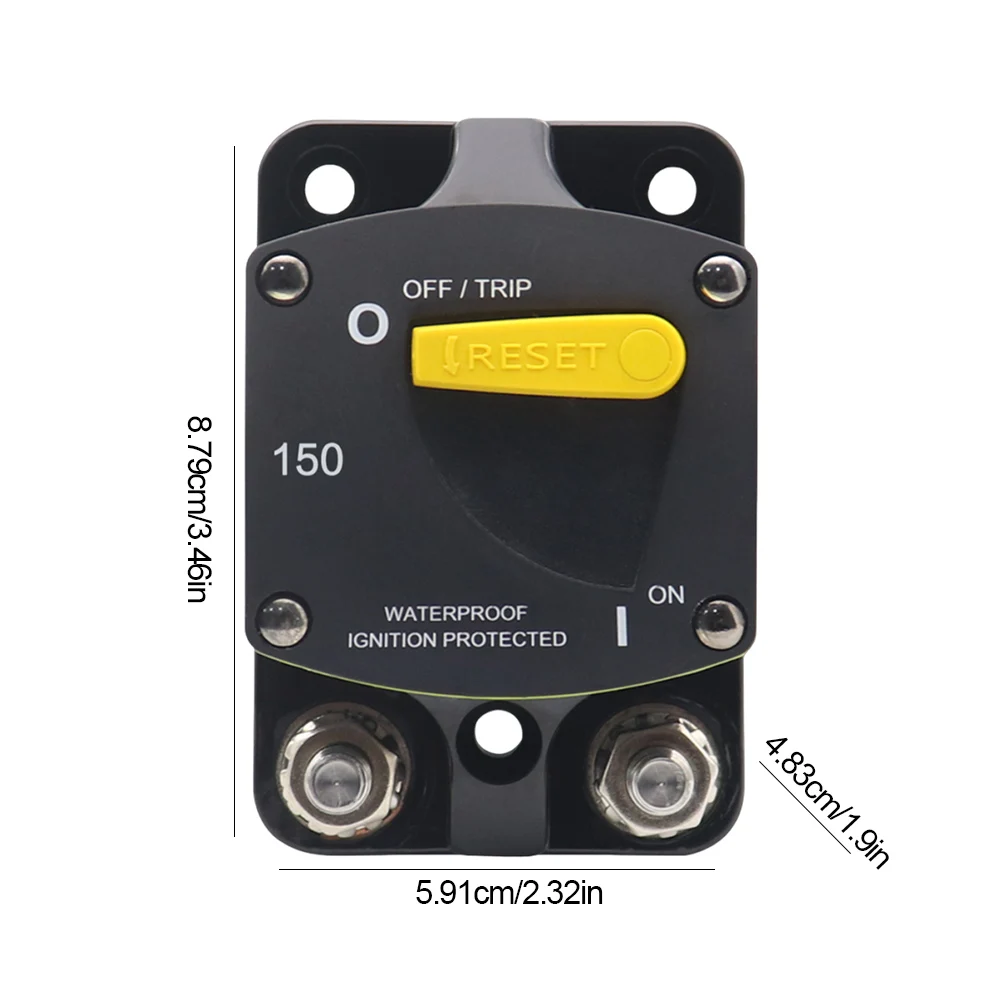 Commutateur de siège de sécurité de récupération audio de voiture, interrupteur de surcharge de court-circuit, Cristal manuelle, étanche IP66, DC 48V, 150A, 200A, 250A, 300A