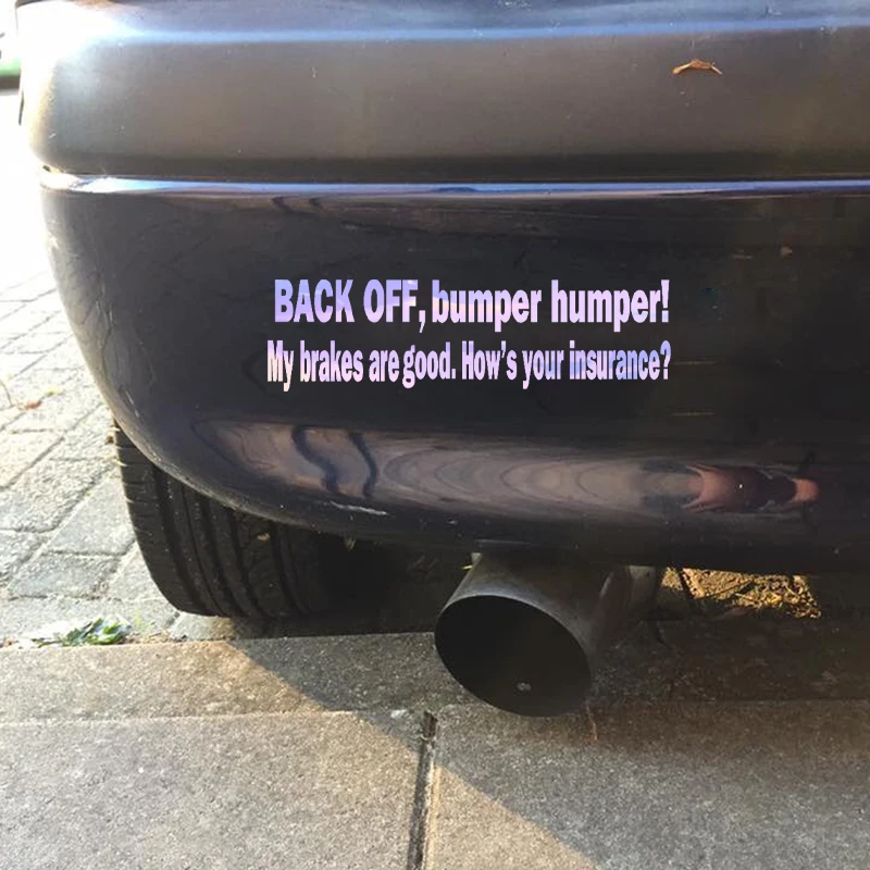 BACK OFF BUMPER HUMPER Tailgate Funny Car Truck Window Vinyl Decal Sticker Decorative Car Accessories Decals view 3
