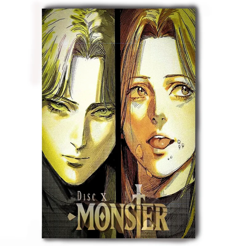 اليابانية الكلاسيكية أنيمي يوهان ليبرت الوحش Naoki Urasawa ملصق جدار ديكور حانة المرآب المنزل سينما غرفة المعيشة قماش اللوحة