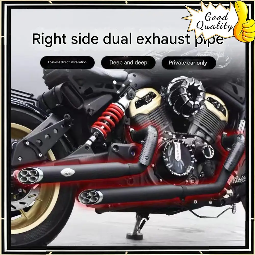 

For Benda Chinchilla 500 Napoleon Bob500 modified eight-hole exhaust pipe full section right dual outlet accessories