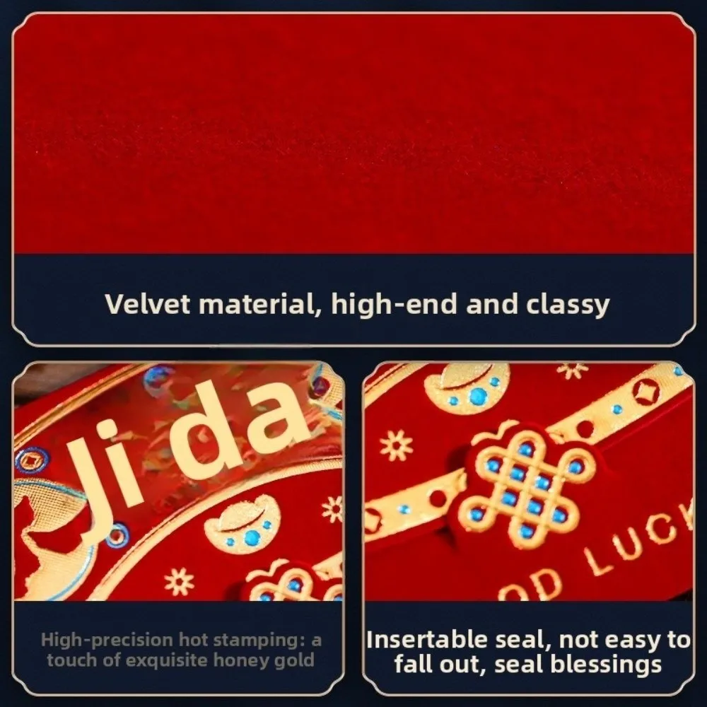 2 قطعة يتدفقون السنة الصينية الجديدة المغلفات الحمراء نعمة التقليدية السنة الجديدة الأحمر جيب الهدايا أكياس التعبئة هونغباو محظوظ حقيبة المال