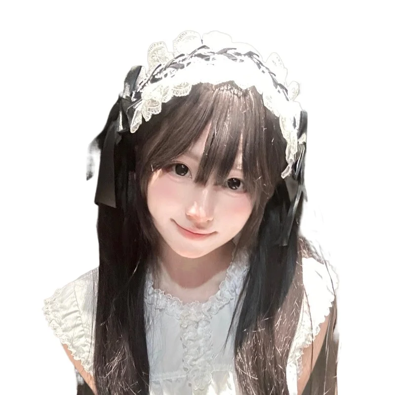 Black and white lace headband Comic-Con maid headgear Sweet sister Japanese hair accessories Bridal accessories