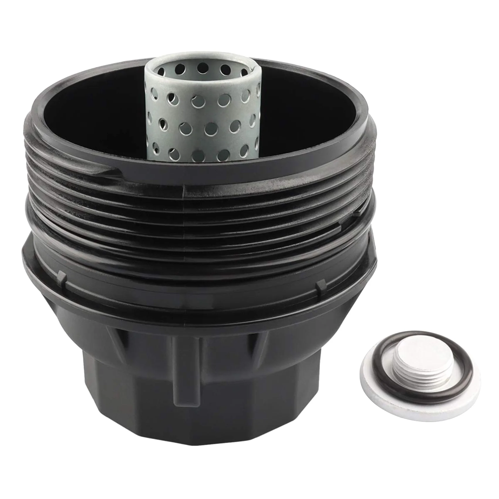 

Oil Filter Housing Cap Assembly with Oil Plug, Replace 15620-36020, 15620-36010, 15643-31050 for Toyota Lexus Sienna