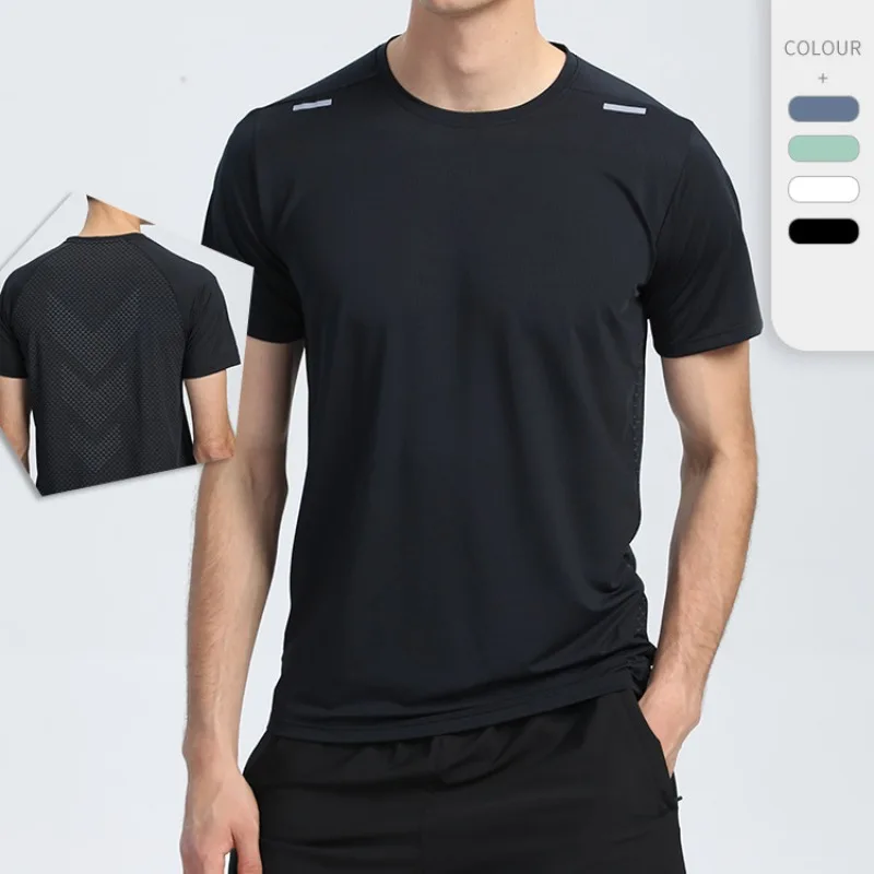 

Men's Fitness Short Sleeved Sweatshirt Quick Drying Casual Camping Breathable Cool Running Hiking Men's Cycling Sports T-shirt