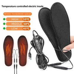 USB Heated Shoe Insoles Electric Heated Shoes Pad Washable Rechargeable Foot Warmer Electric Heated Insoles For Skiing Hiking