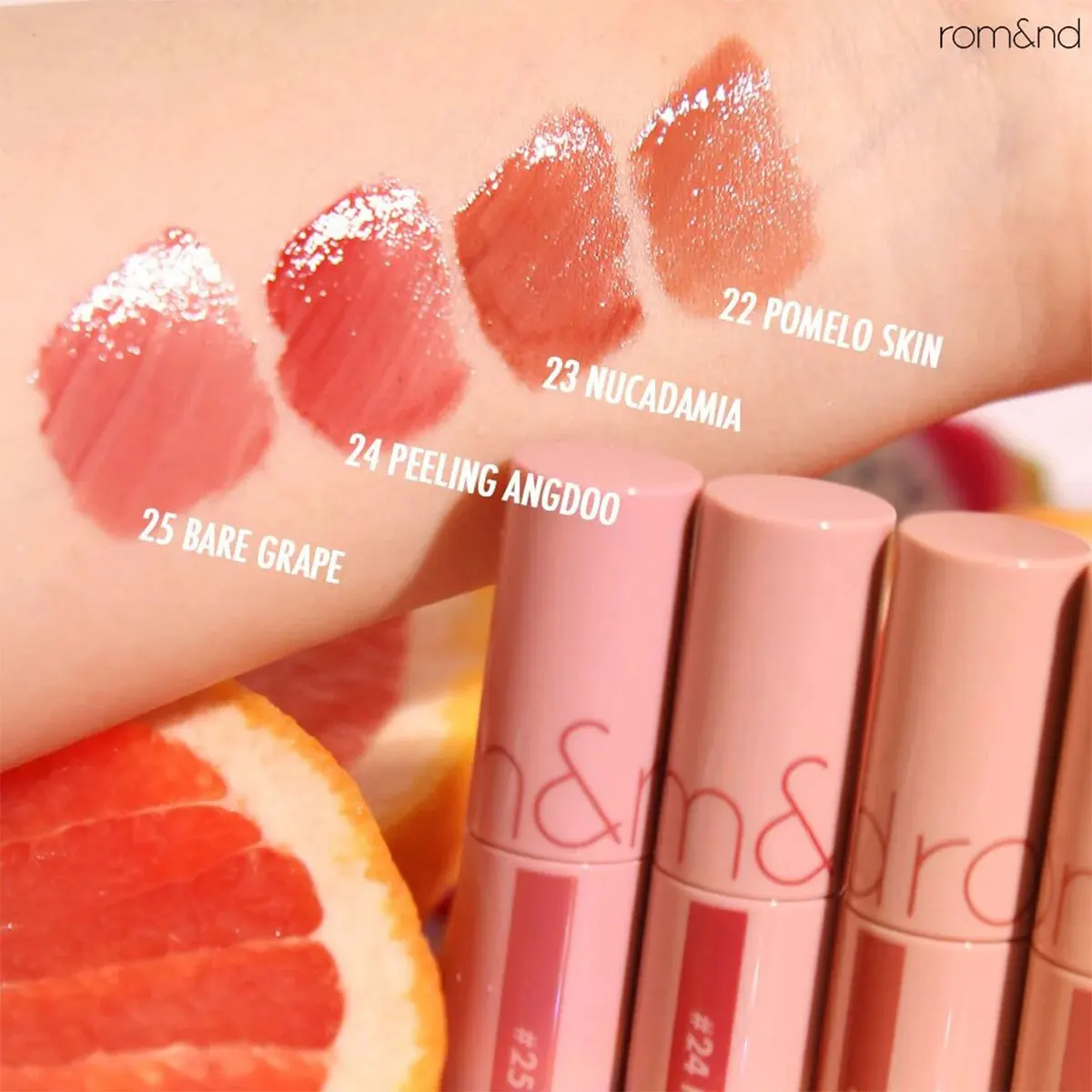 rom&nd JUICY LASTING TINT-8 ظلال، مرطب غير لزج، لمسة نهائية لامعة تدوم طويلاً، هدية، بداية جديدة، K-Beauty، مكياج كوري