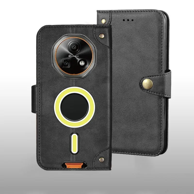 For Doogee Fire 5 Ultra Case Metal Buckle Retro Leather Back Case Cover For Doogee Fire 5 Ultra Phone Accessories