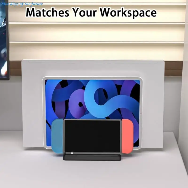 space-efficient-vertical-stand-holds-laptop-phone-gamepad-pen-slot-modifiable-e65a