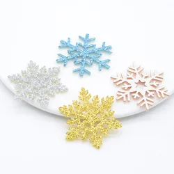 60Pcs/lots NEW Christmas Snowflake Ome Christmas Party Decorative Patches DIY Glitter Pads Snowflake for Christmas Gift Box/tree