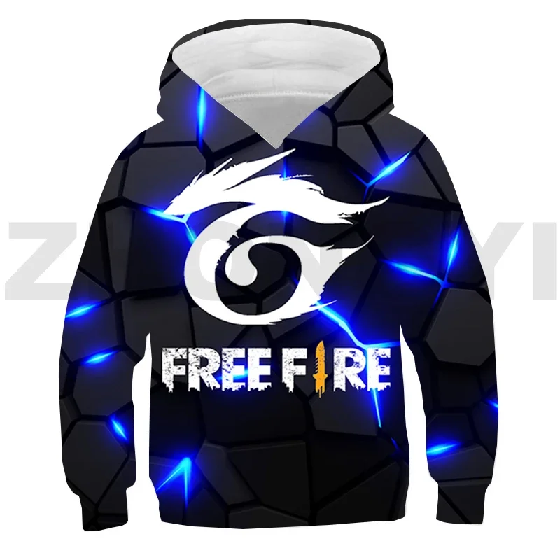 New Free Fire Garena 3D Hoodie Kids Harajuku Anime Hoodie Autumn Daily Hip Hop Boys Girls Game Free Fire Oversized Sweatshirt