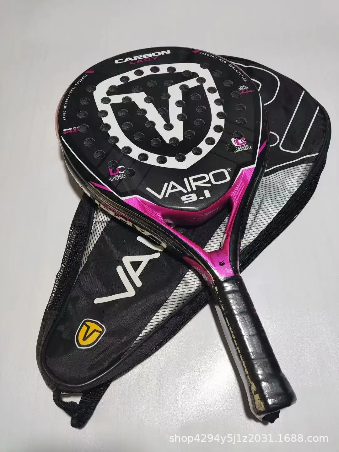 Vairo Padel Racket 3 Layer Carbon Fiber Board Paddle EVA Face Tennis Beach Tennis Padel 9.1 360g