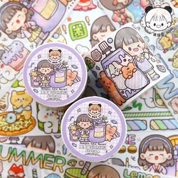 Cintas adhesivas decorativas para álbumes de recortes, 2 pegatinas japonesas de papel para manualidades, postre colorido, 1 piezas/1 lote