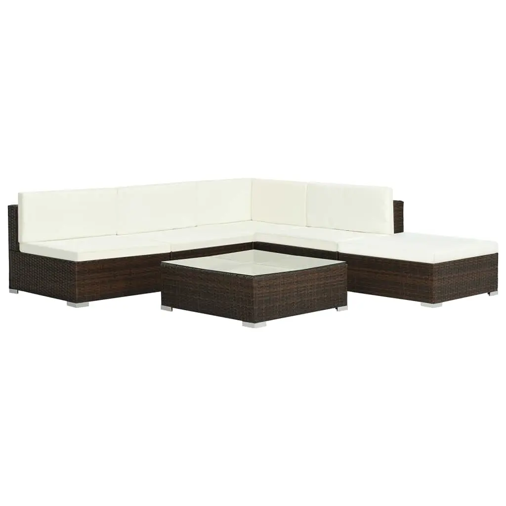 6pc Patio Lounge Set Cushions Outdoor Sofa Bar Furniture Dining Bench Bistro Set Deck Garden Backyard Lawn Rattan, Customized