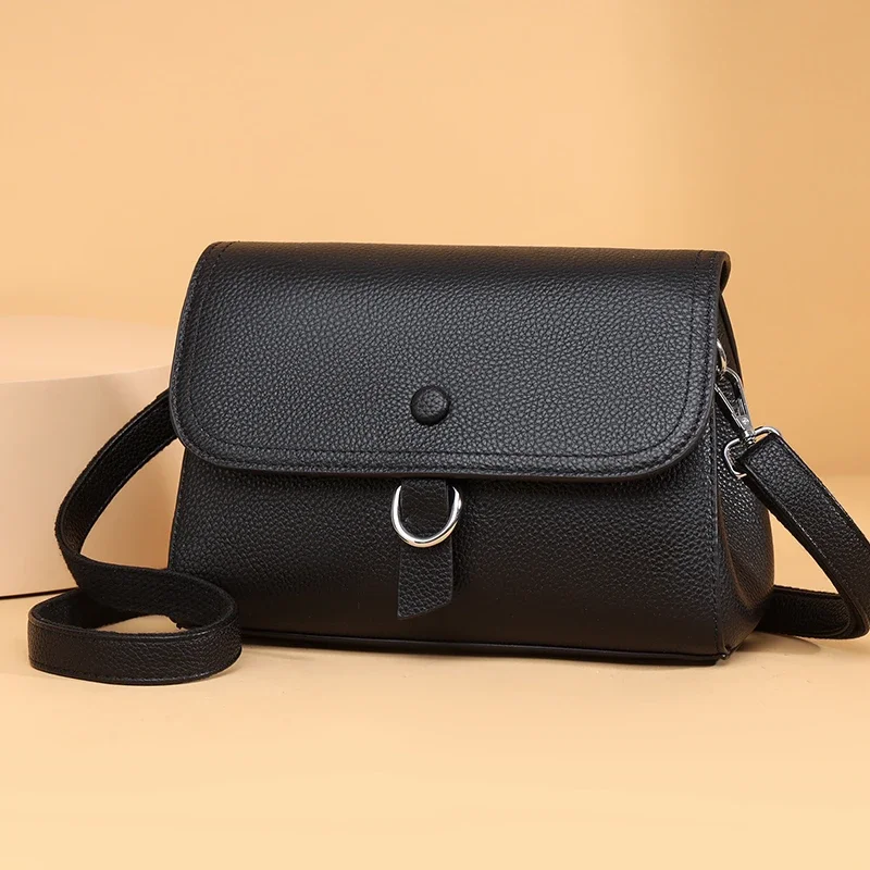 

Designer Brand Woman Cow Leather Shoulder Bag High-Quality Females Genuine Leather Crossbody Bag Classic Ladies Shoulder Bags