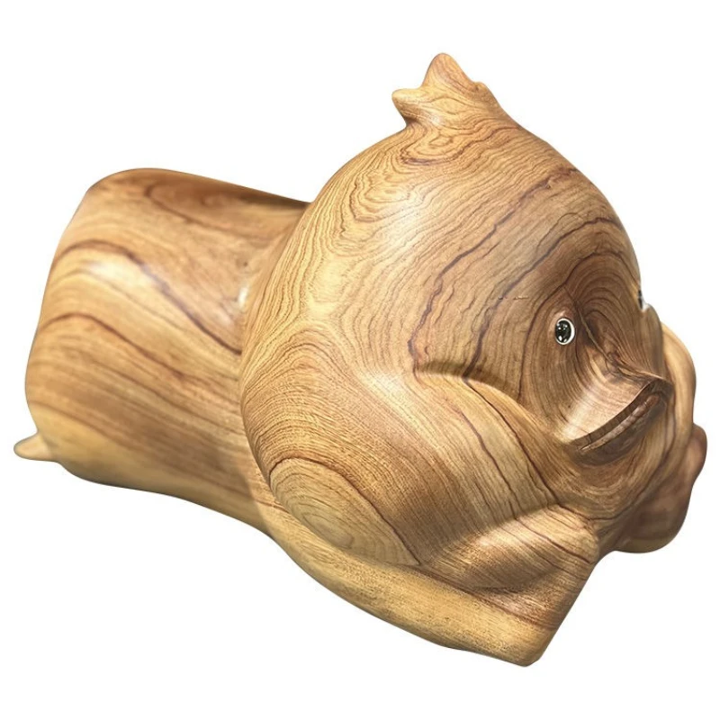 

Creative wood carving seat Internet celebrity stool animal floor with wheels stool living room ornament housewarming holiday