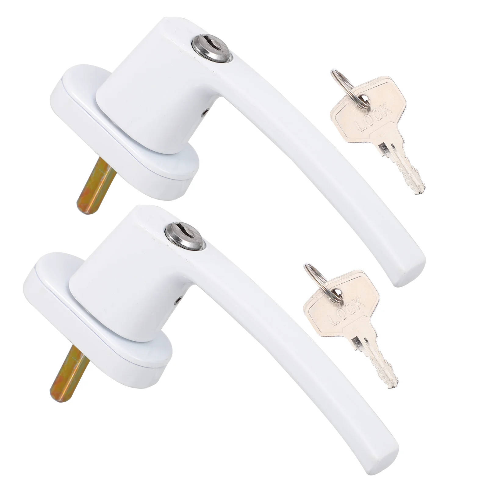 2 Sets Window Handle Lock Metal Aluminum Alloy Open up with Keys Accessories Pull Child Handles