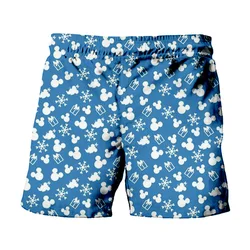 Pantalones cortos informales con estampado de Mickey y Minnie para hombre, Shorts con estampado de dibujos animados de Disney, para fiesta en la playa, 2022