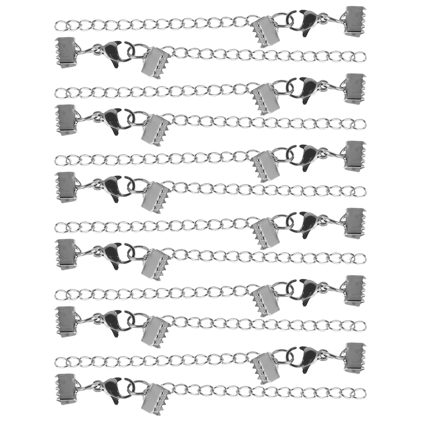 

12pcs Stainless Steel Ribbon Clamps Durable Lobster Clasps For Bracelet Necklace Bookmark Crafts Diy Jewelry Making Choker