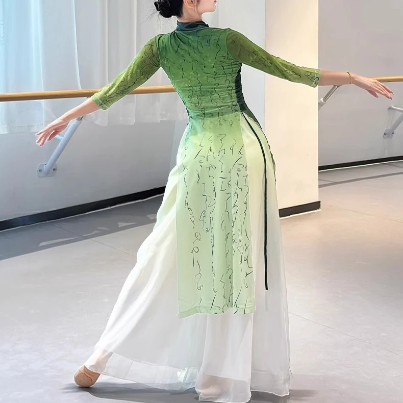 Trajes de danza clásica Cheongsam chino para mujer, ropa de baile folclórico, traje de actuación tradicional