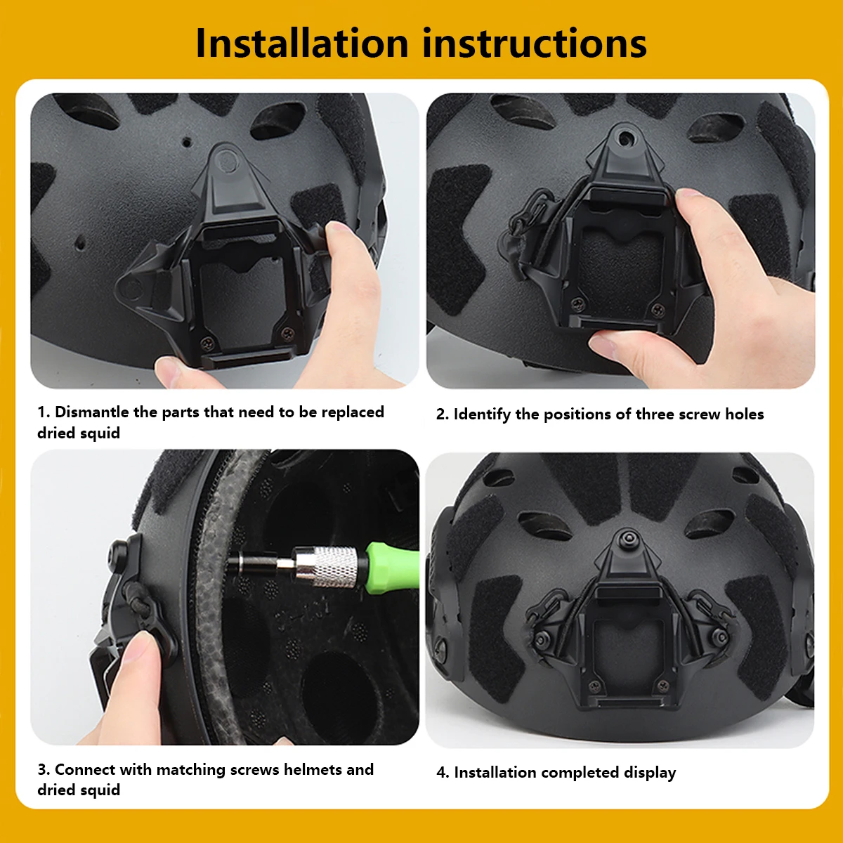 FAST Shooting Helmet Night Vision Device Bracket Accessories for Tactical Helmet VAS Shroud Three Hole NVG Mount Adapter
