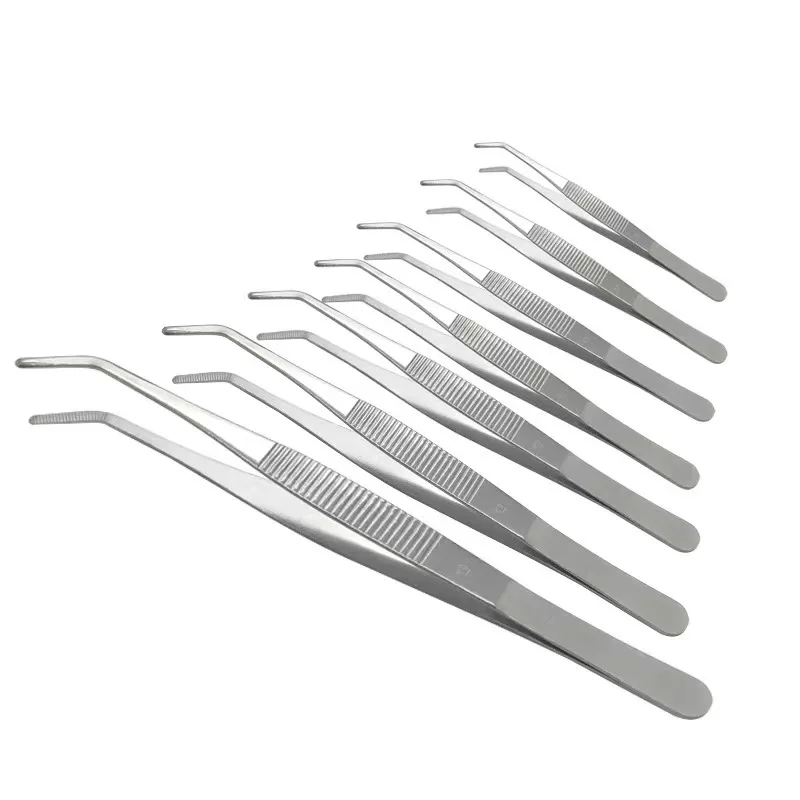 

14/16/18/20/25/30cm Kitchen Cooking Medical Tweezer Tong With Comfortable Ridged Handle,for Medical,Kitchen Bar Accessory