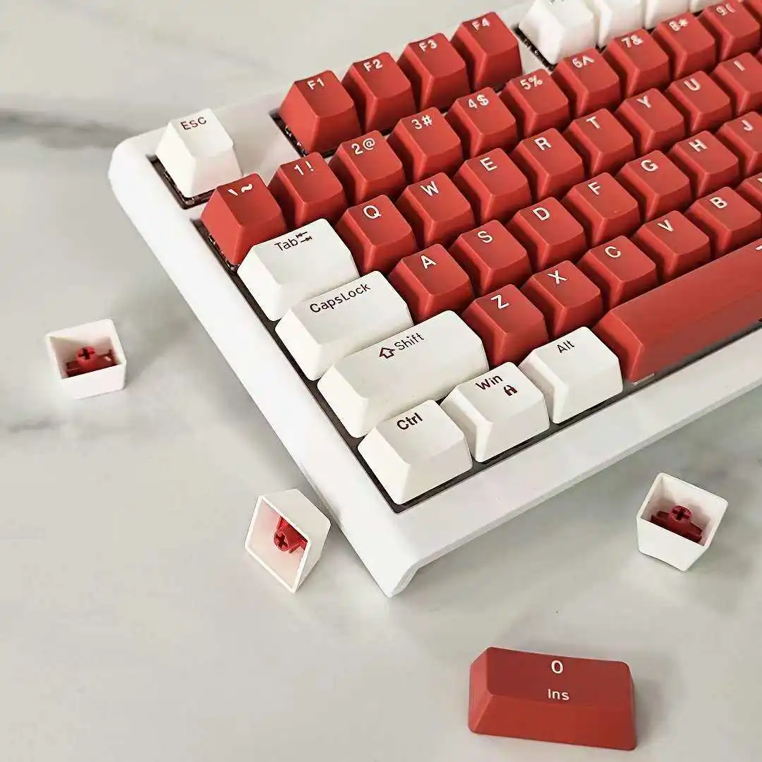 Keycaps, Two-Color Injection Molded Mechanical Keyboards Keycaps Closed Character Adapted Keyboards 61/87/98/104