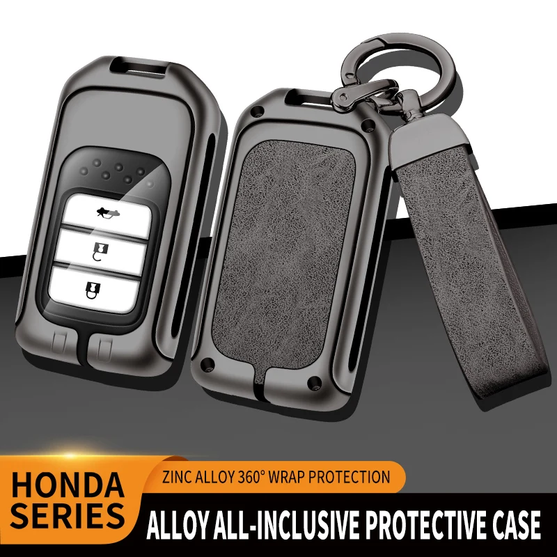 Zinc Alloy Car Remote Key Case Cover Shell For For Honda CRV CR-V Fit Civic Accord HR-V HRV City Odyssey XR-V Keychain Protector