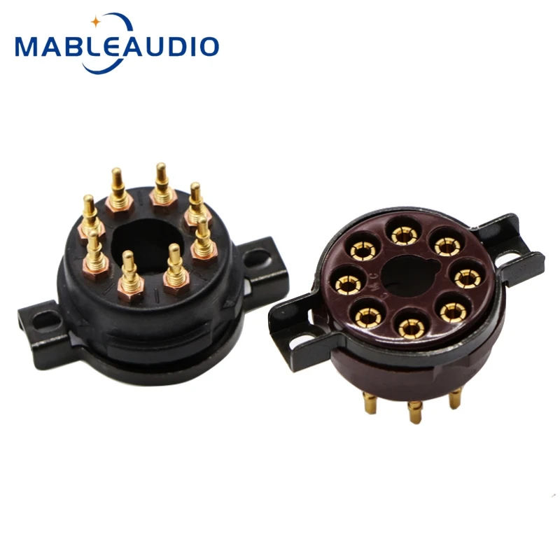 1PCS Original 8 Gold-plated Feet Guitar Sound Amplifier Speaker Electronic Tube Holder Bakelite Material