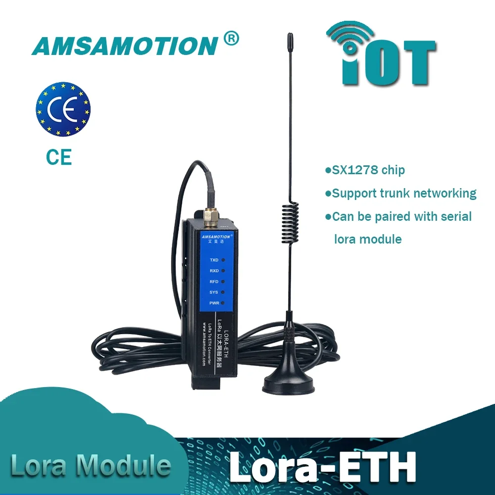 

LORA-ETH Ethernet Port Modbus TCP UDP Client Transparent Transmission Server Module 433M RF Remote Transceiver IOT