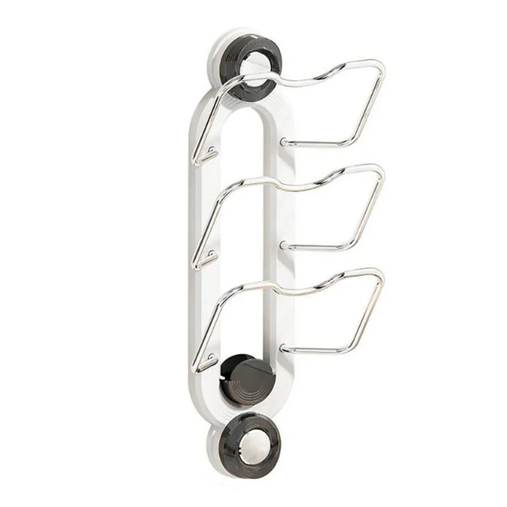 

Punch Free Suction Cup Pot Lid Rack Wall Mounted Detachable Pot Lids Holder Reusable Space Saving Cutting Board Holder for Home