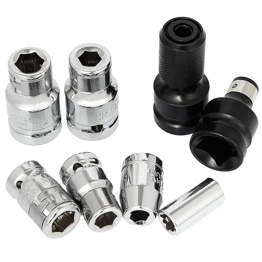 Adaptador de Soquete de Impacto a Porca Quadrada Chave Rápida Adaptador de Catraca Conversor Adaptador de Mandril Ferramentas Manuais