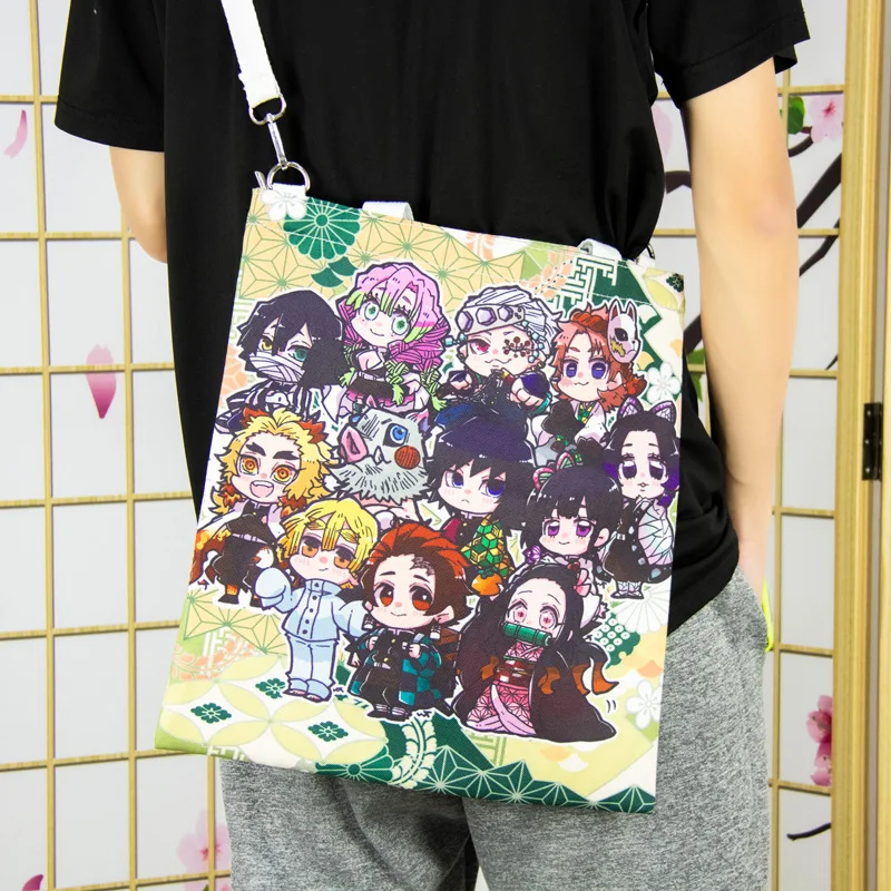 

Demon Slayer Anime Canvas Unisex Youth Fashion Shoulder Bag Student Large Capacity Crossbody Bag Handbag for Travel Shopping