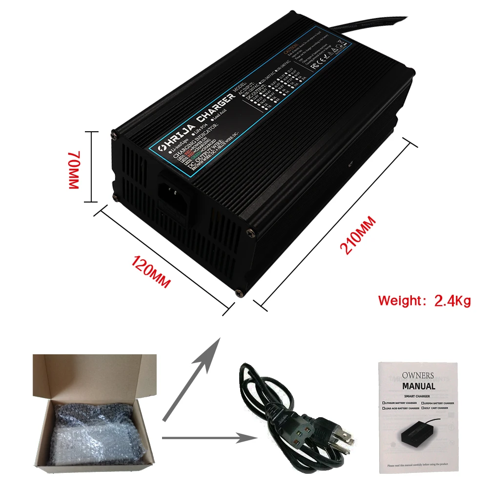 Imagem -05 - Ohrija-carregador Inteligente com Caixa de Alumínio 54.6v 15a Adequado para 13s 48.1v Outdoor Lithium Battery Robot Seguro e Estável