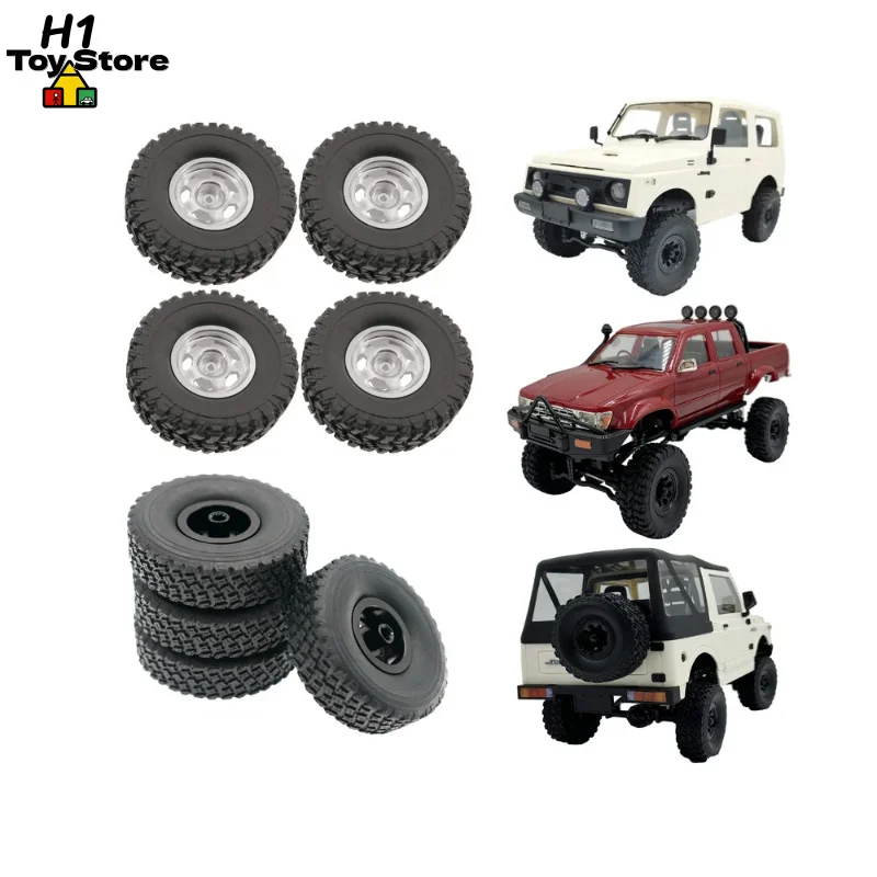 

Original WPL 1/16 Scale Alloy Beadlock Wheels & Tires Set Metal Upgrade Parts for RC Car Direct Fit Replacement