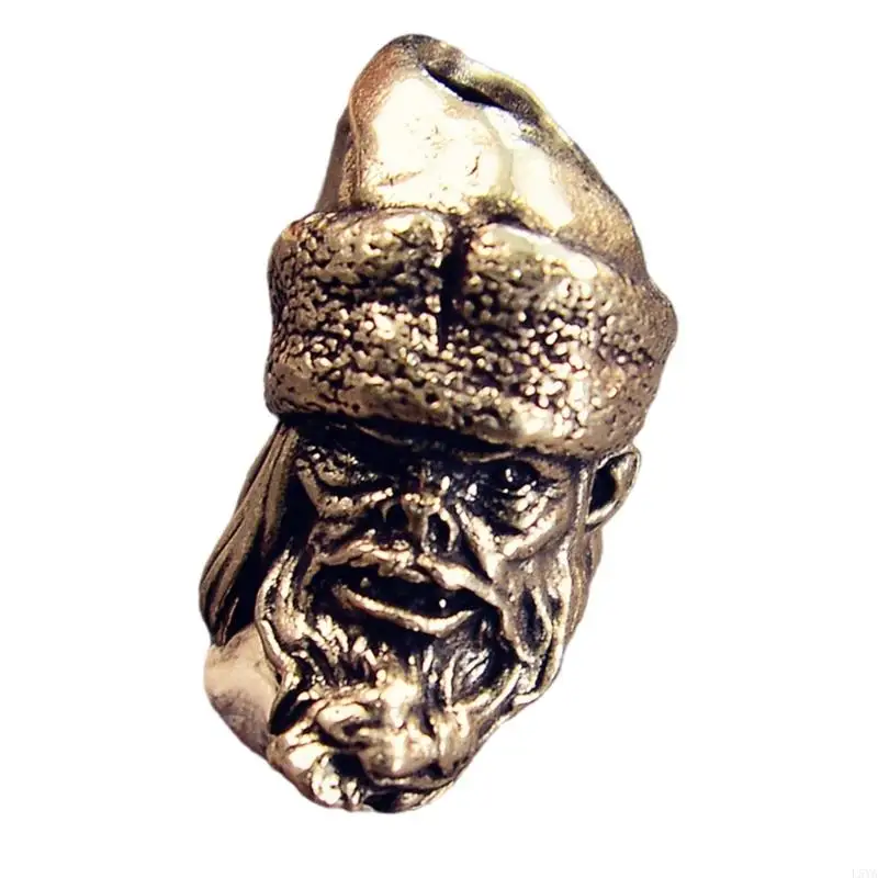 L5YA Artistic Santa Metal Beads for Creative Paracord Projects and Fashionable Jewelry Large Hole Charm Artistic Collectibles