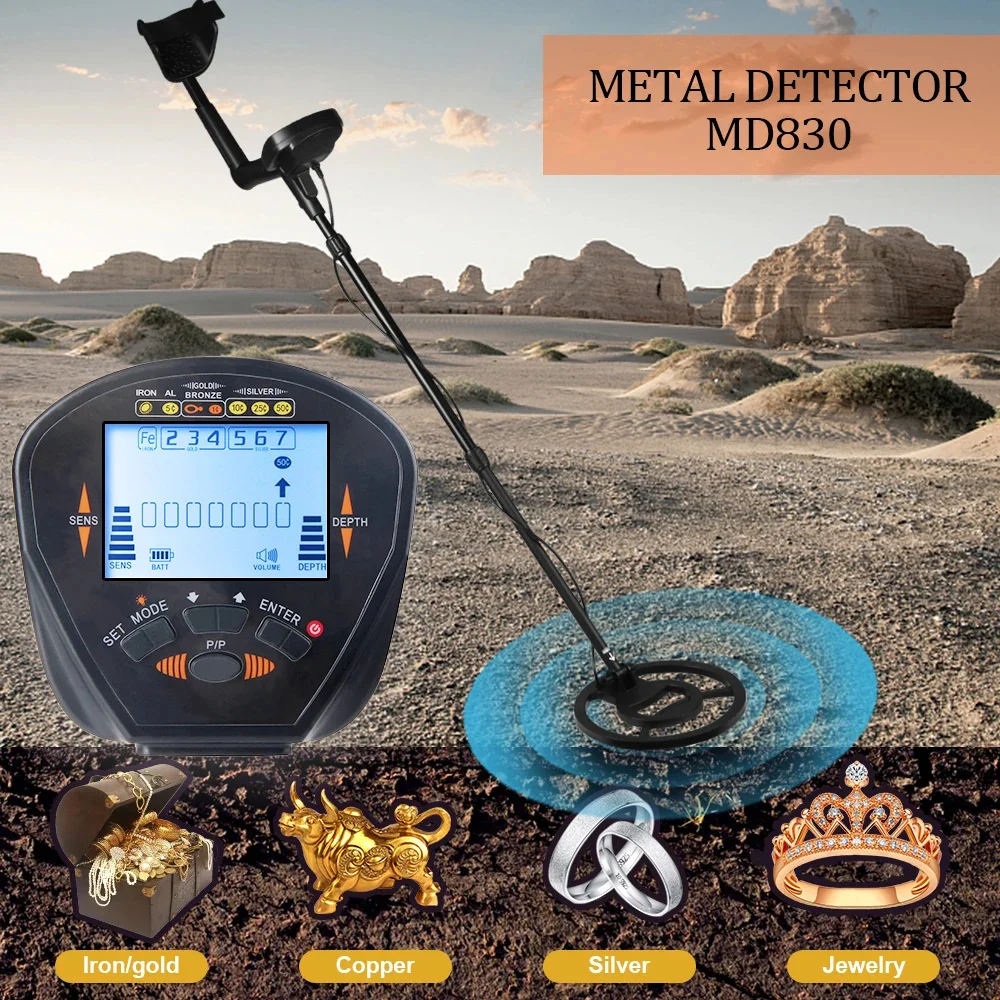 MD830 Metal Detector Underground Depth 2.5m Scanner Search High precision Gold Detector Treasure Hunter Detecting Pinpointer