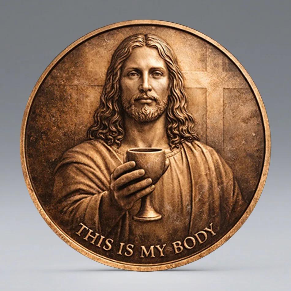 The Body of Christ A Timeless Jesus Souvenir Coin The Last Supper Bronze Plated Commemorative Coin