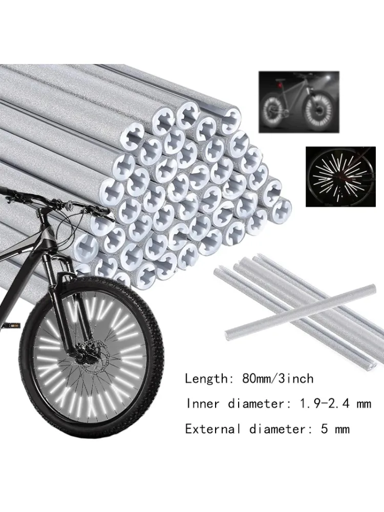 AliExpress NONE 96pcs-12pcs Bike Spoke Reflectors 8cm DIY MTB Wheel Reflectors for Night Cycling Safety Warning