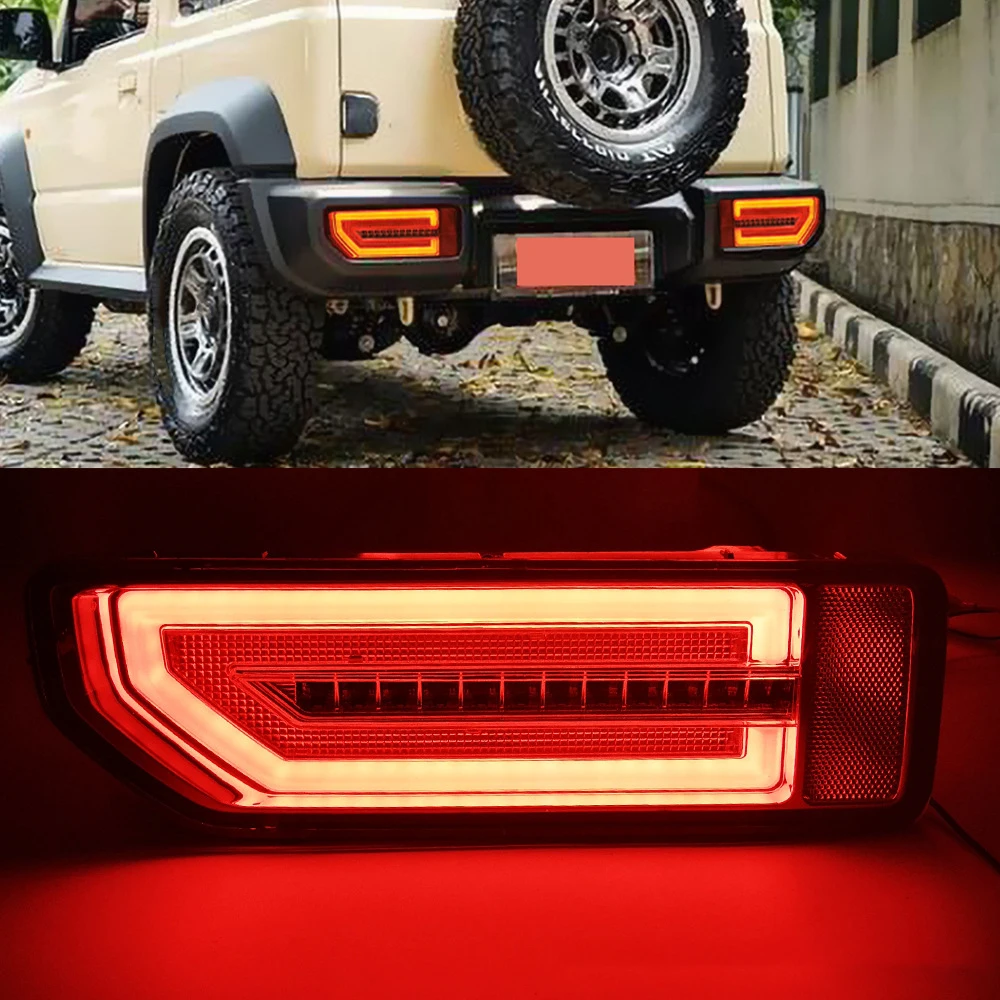 

2pcs LED Tail Lights For Suzuki Jimny 2019 2020 2021 2022 Red yellow light flowing water turning LED Rear bumper lamp