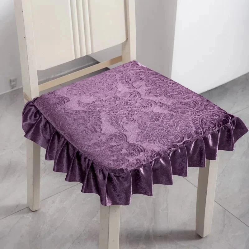 Thickened General Office Soft Stool Cushion Fashion Home Decoration Seat Pad Solid Color Living Room Dining Chair Anti-slip Mat