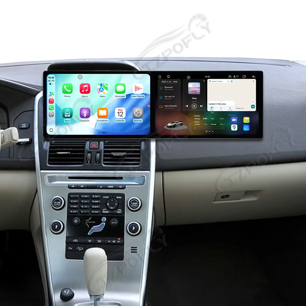 

Двойной 10,1-дюймовый автомобильный радиоприемник CarPlay Android 15 для Volvo XC60 2009-2013, мультимедийный плеер с сенсорным экраном, GPS-навигация, 4G, WIFI DSP