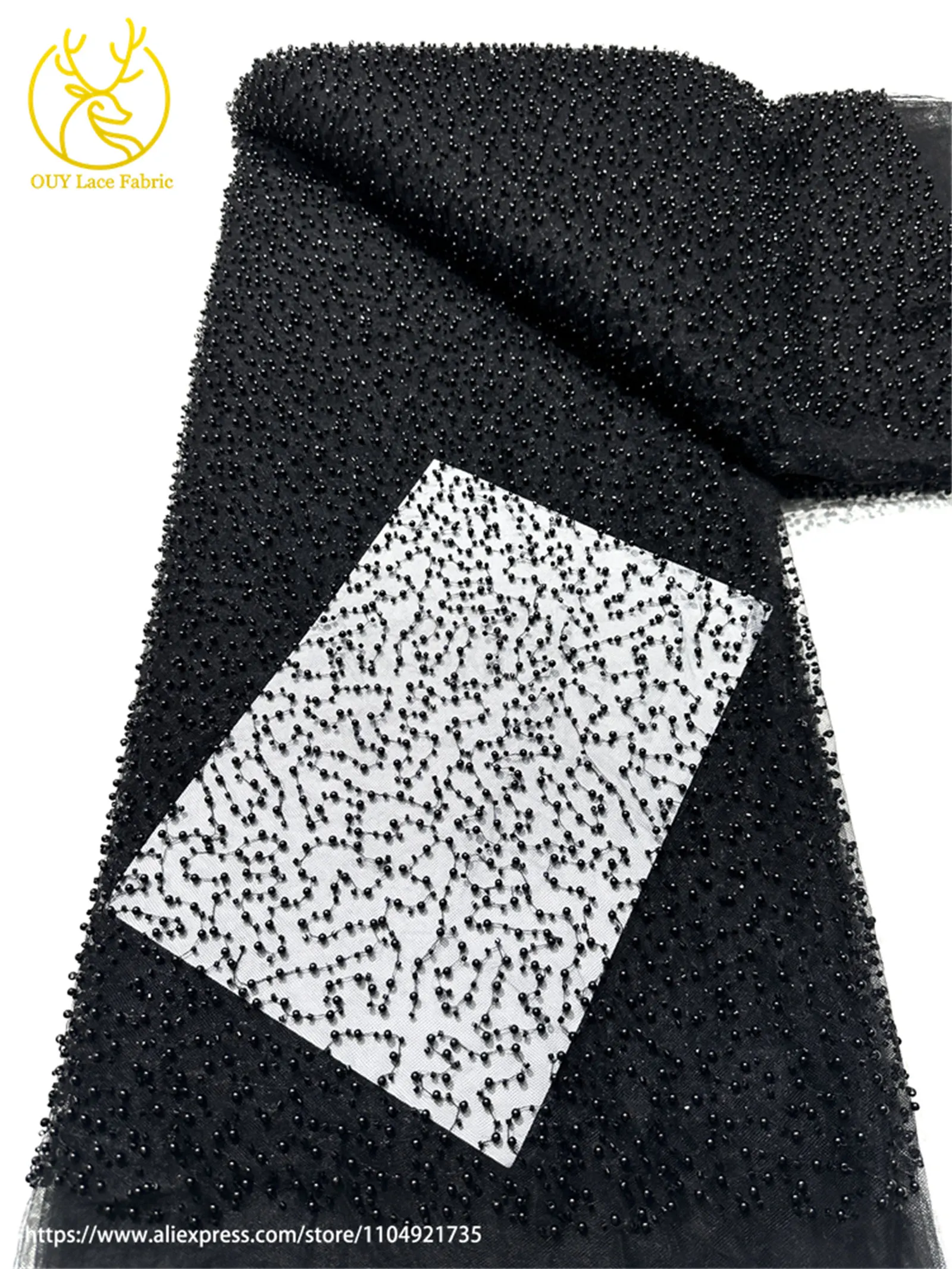 Großhandel Heißer Verkauf Eis Blau Afrikanischen Nigerian Perlen Spitze Stoff für Nähen Damen Party Hochzeit Hochzeit Kleid Material – Detail 17