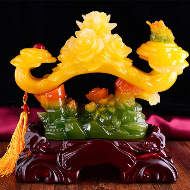 

Chinese Style Lucky Jade Ruyi Decoration for Home Gift for Living Room Wine Cabinet Ornaments